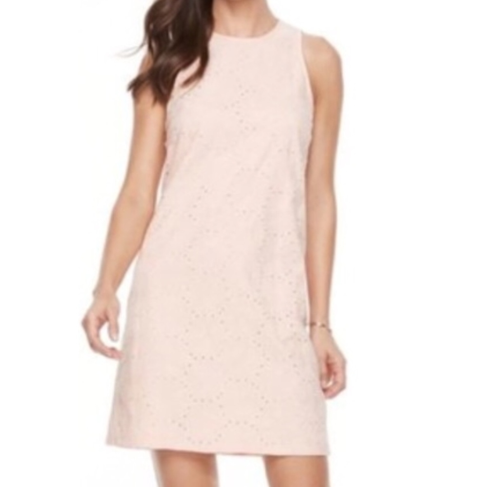 Hope&Harlow Pink Daisy Eyelet Shift Dress Size 6